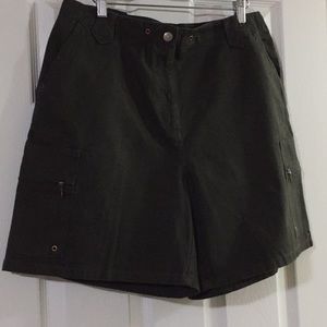 Bill Blass Dark Olive Flare Shorts New w/ Tags 12